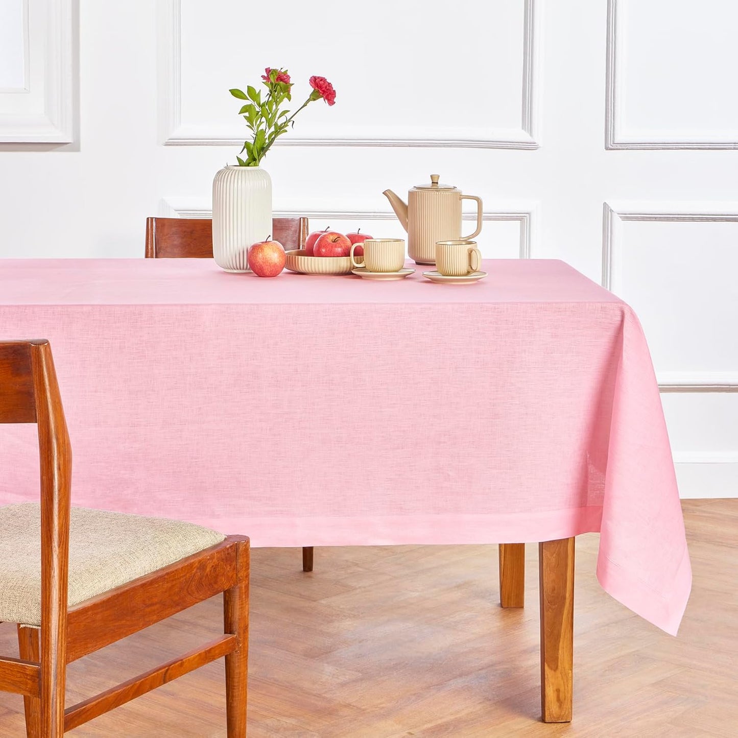 Elegant 100% Pure Linen Tablecloth for Rectangle Tables