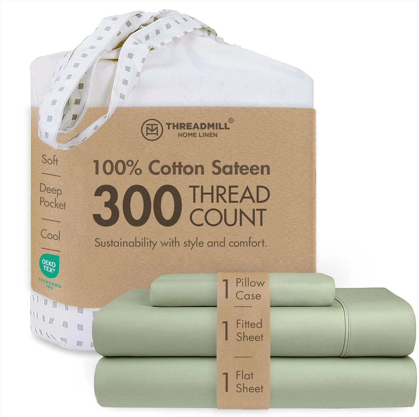 Threadmill Cotton Twin Sheet Set for Cozy Sleep Experience