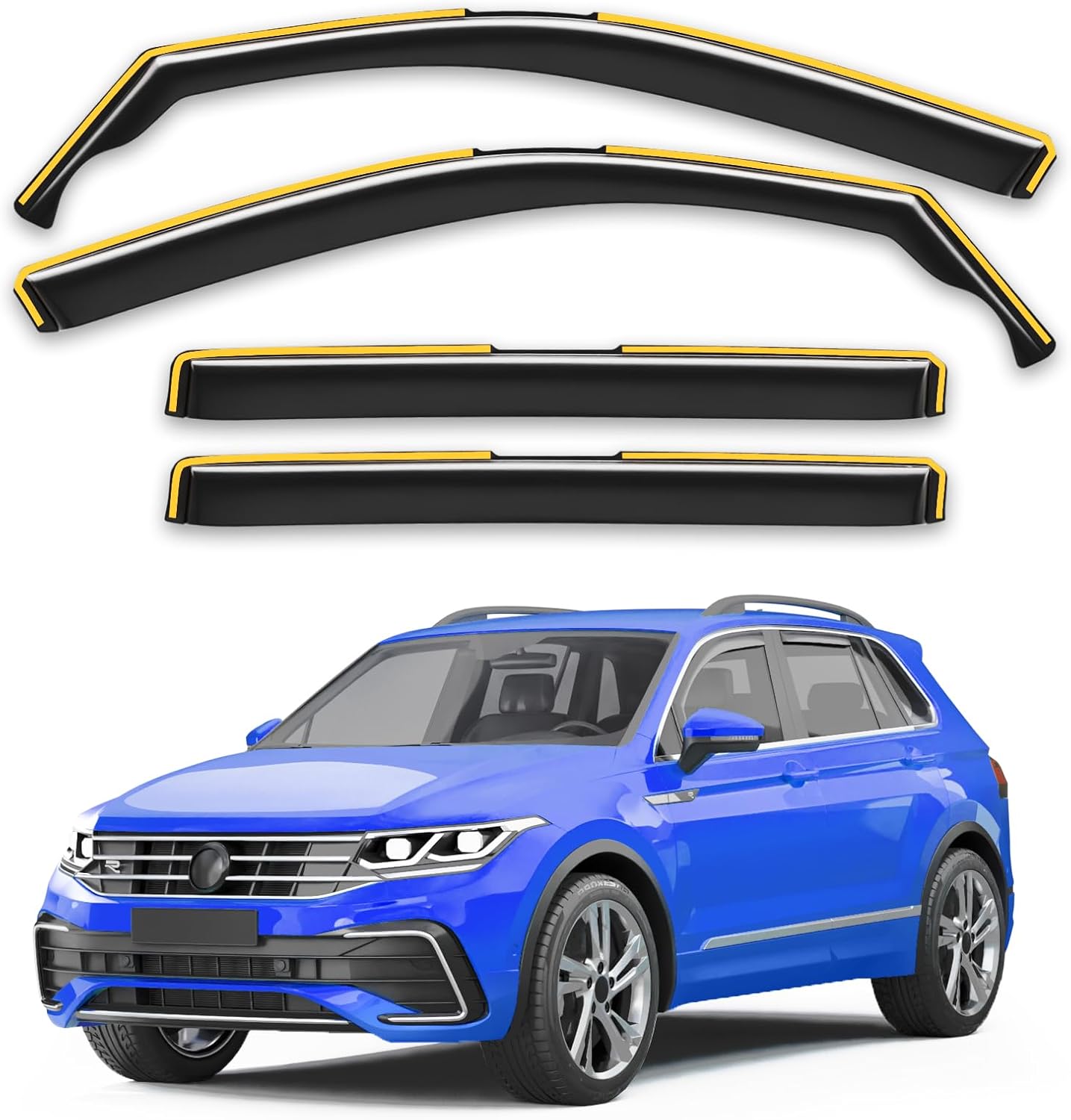 in-Channel Rain Guards for Volkswagen Tiguan 2018-2024 Vehicles