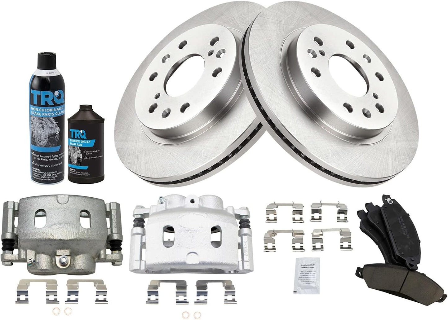TRQ Front Brake Pad & Rotor Kit for 07 Cadillac & 05-07 GMC