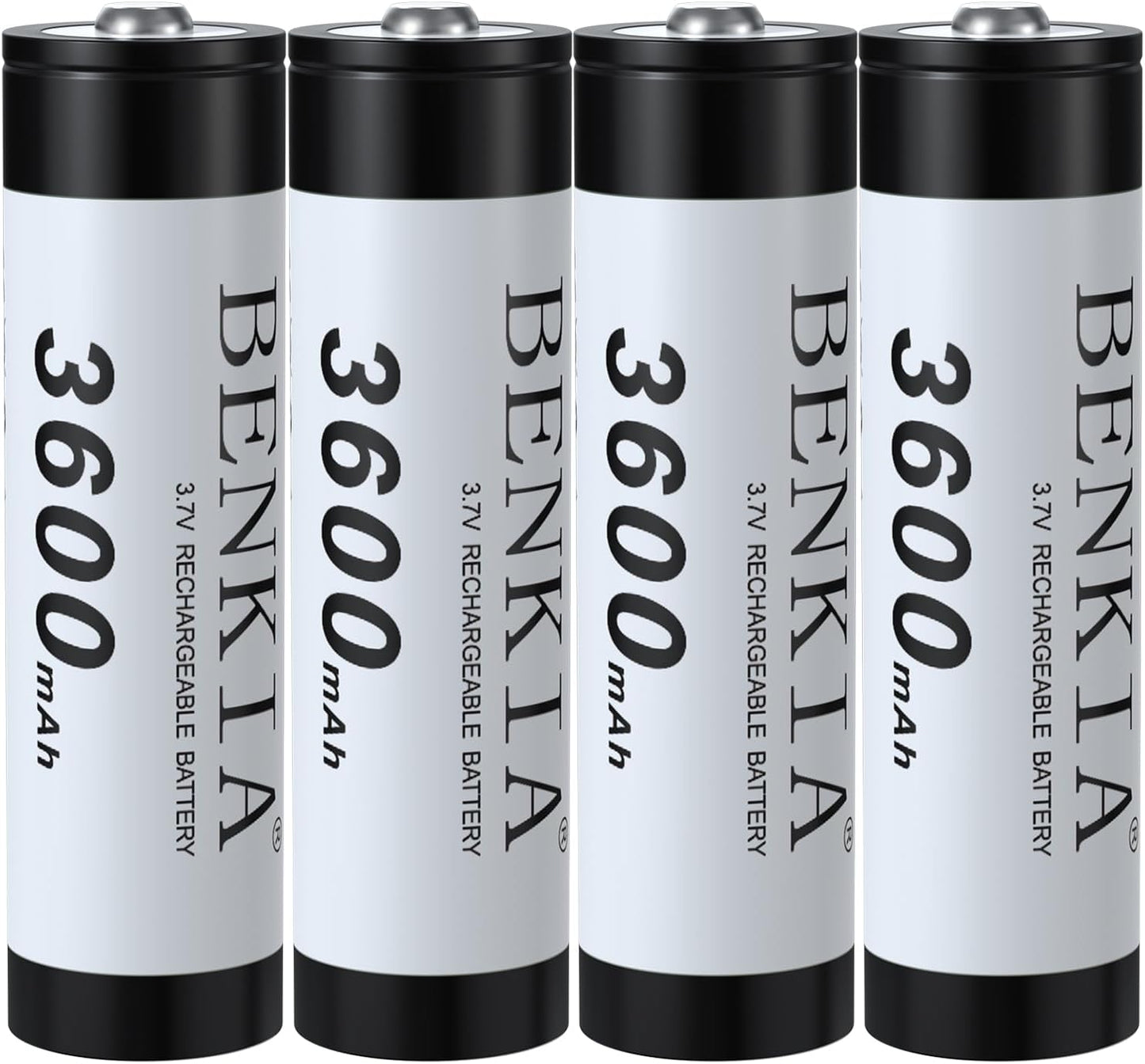PAOWANG 18650 Rechargeable Battery 3600mAh - 4 Pack for Brighter Lighting