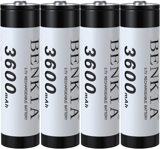 PAOWANG 18650 Rechargeable Battery 3600mAh - 4 Pack for Brighter Lighting