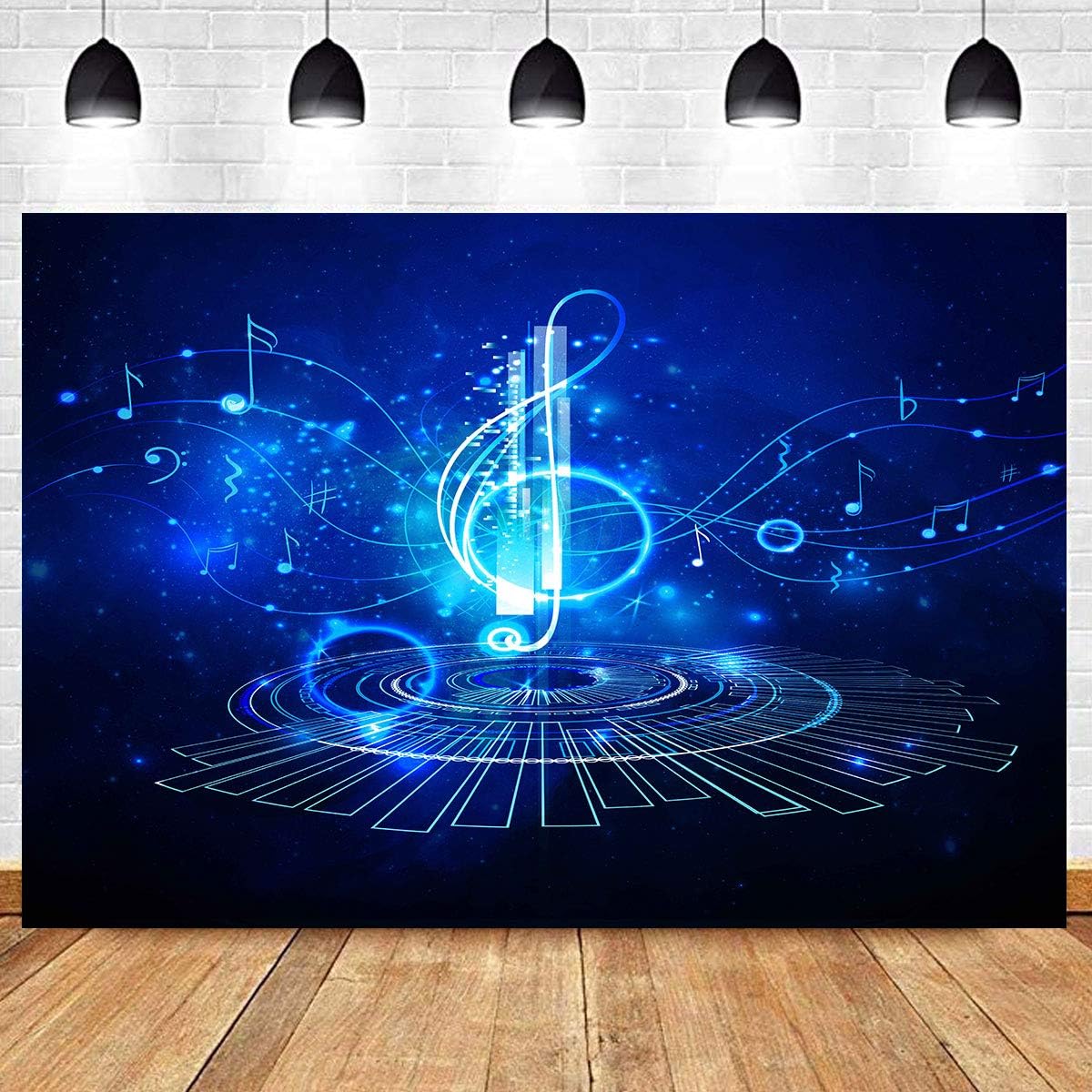 Music Night Backdrop Blue Photography Background for Parties