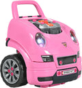 Qaba Truck Engine Toy Pink - Kids Mechanic Set with Lights & Horn