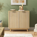 Fluted Cabinet with Storage Sideboard - Mid Century Modern Accent