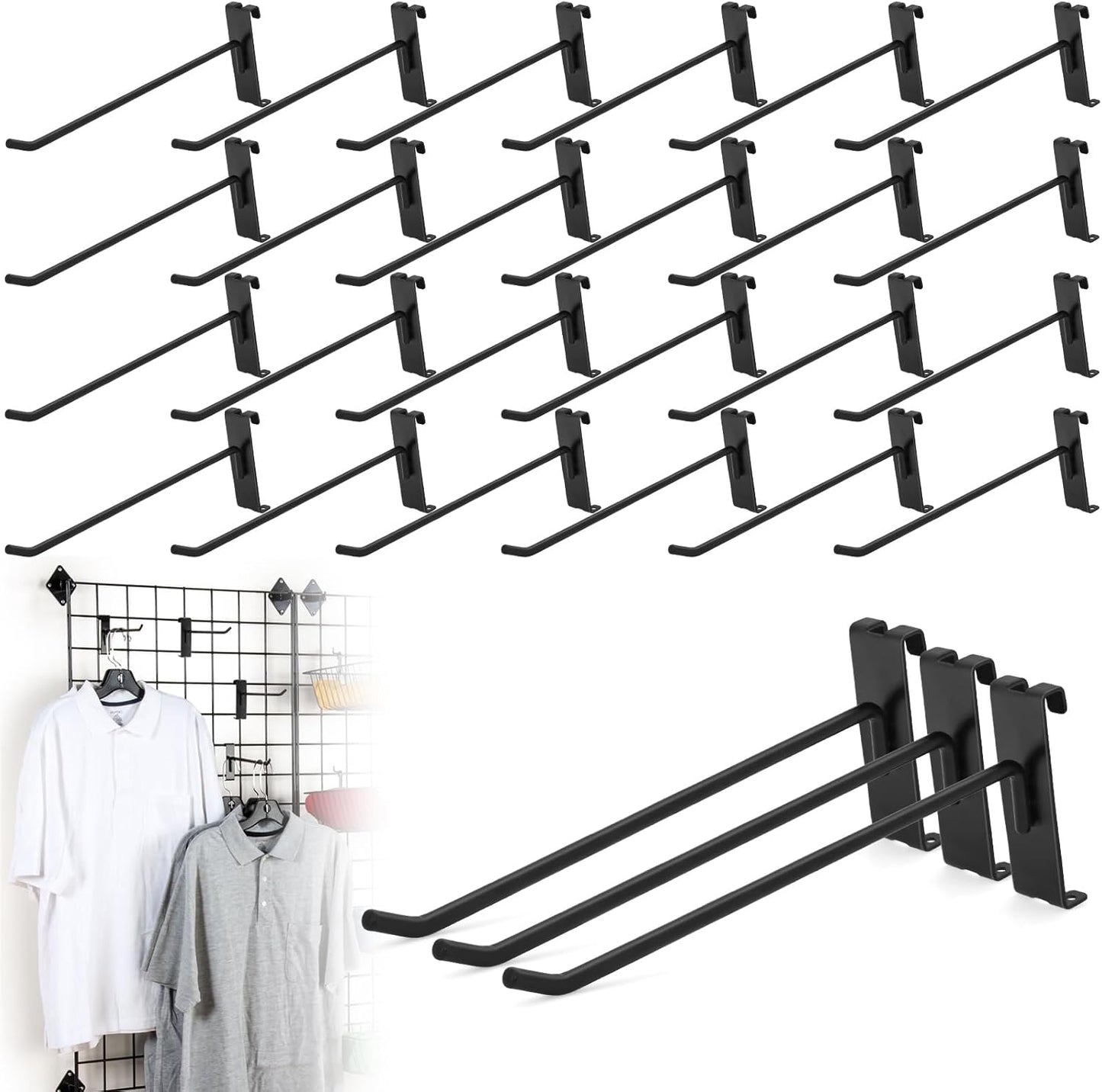 60 Pcs 10 Inch Gridwall Hooks for Retail and Home Storage