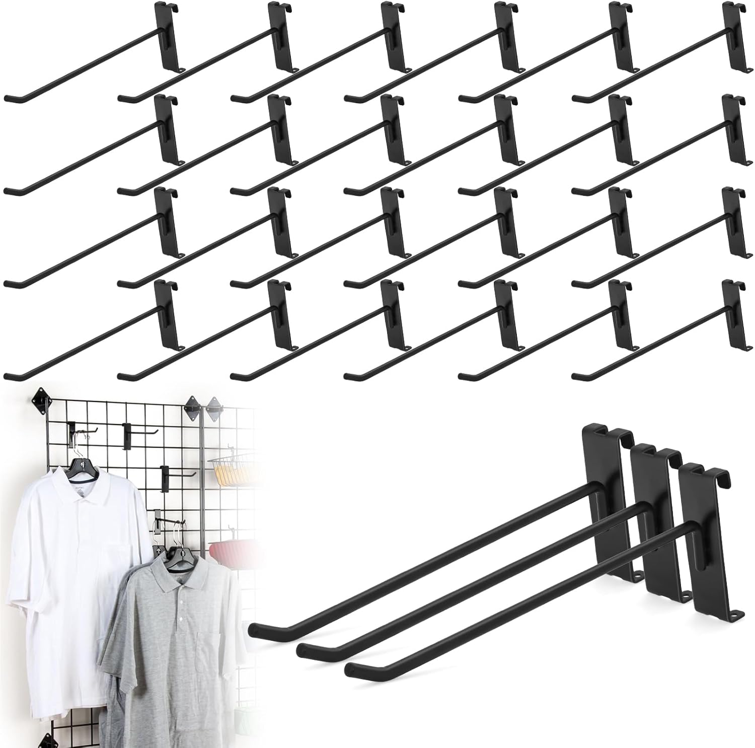 60 Pcs 10 Inch Gridwall Hooks for Retail and Home Storage