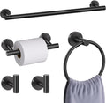 Matte Black 5-Piece Towel Bar Set - Stable SUS304 Bathroom Hardware