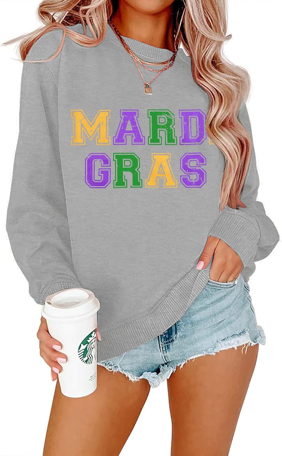 Festive Mardi Gras Graphic Sweatshirt