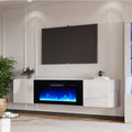 Floating TV Stand with 36ft Electric Fireplace - Wall Mounted Media