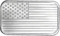 1 oz USA American Flag Silver Bar with Sealed Reverse Space