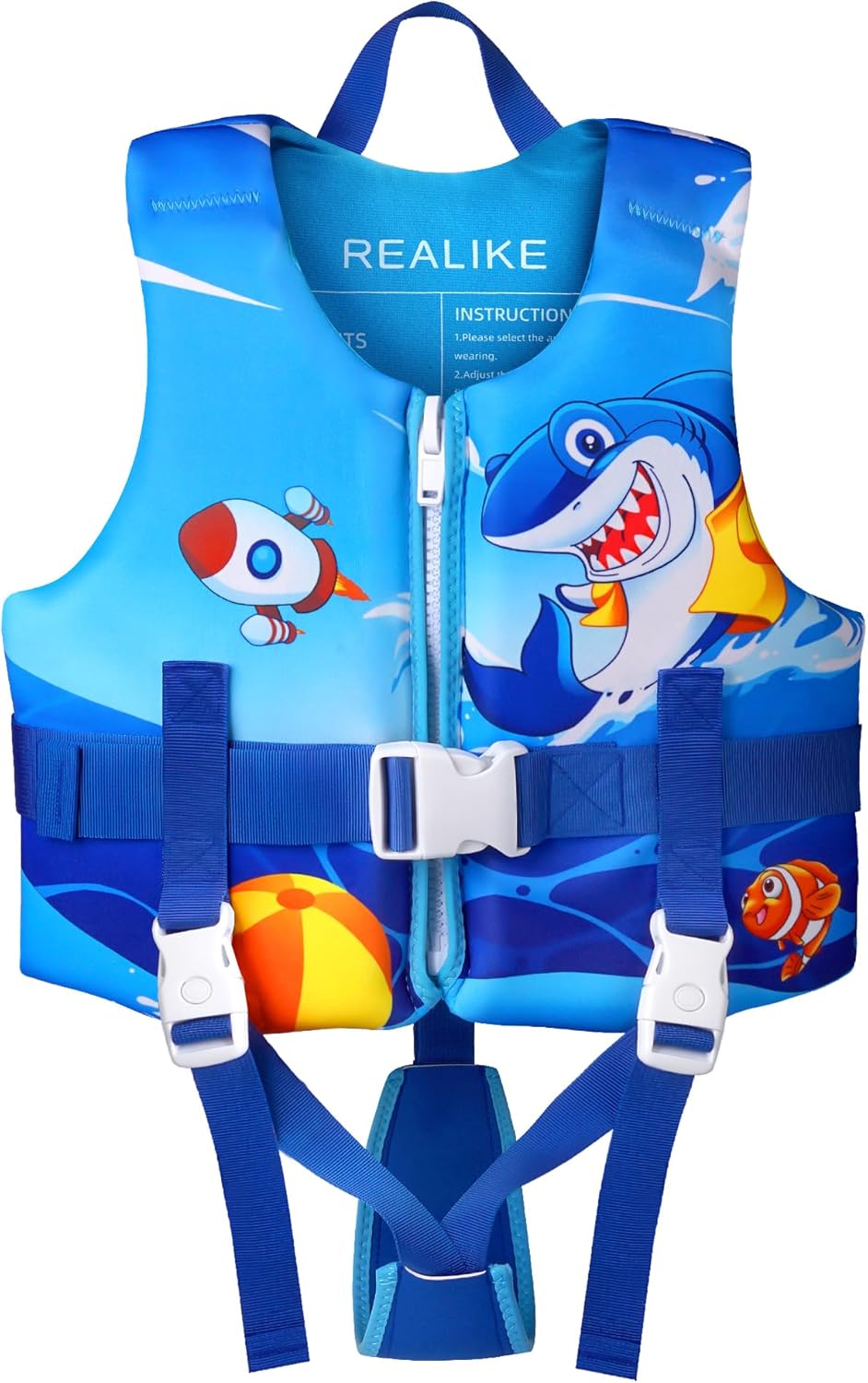 REALIKE Kids Swim Vest for Toddlers with Adjustable Safety Strap
