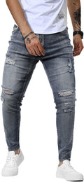 Mens Slim Fit Stretch Skinny Jeans - Tapered Denim Comfort