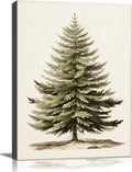 Vintage Christmas Tree Canvas Wall Art - Ready to Hang Holiday Print