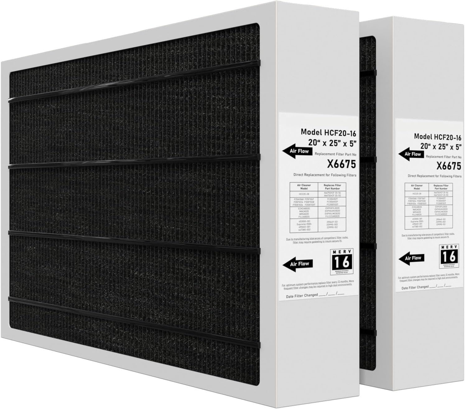 X6675 Merv 16 Air Filter 20x25x5 for Lennox HVAC Systems