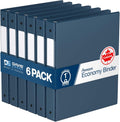 Premium Economy 6-Pack 3-Ring Binders 1 in Navy Blue - Durable