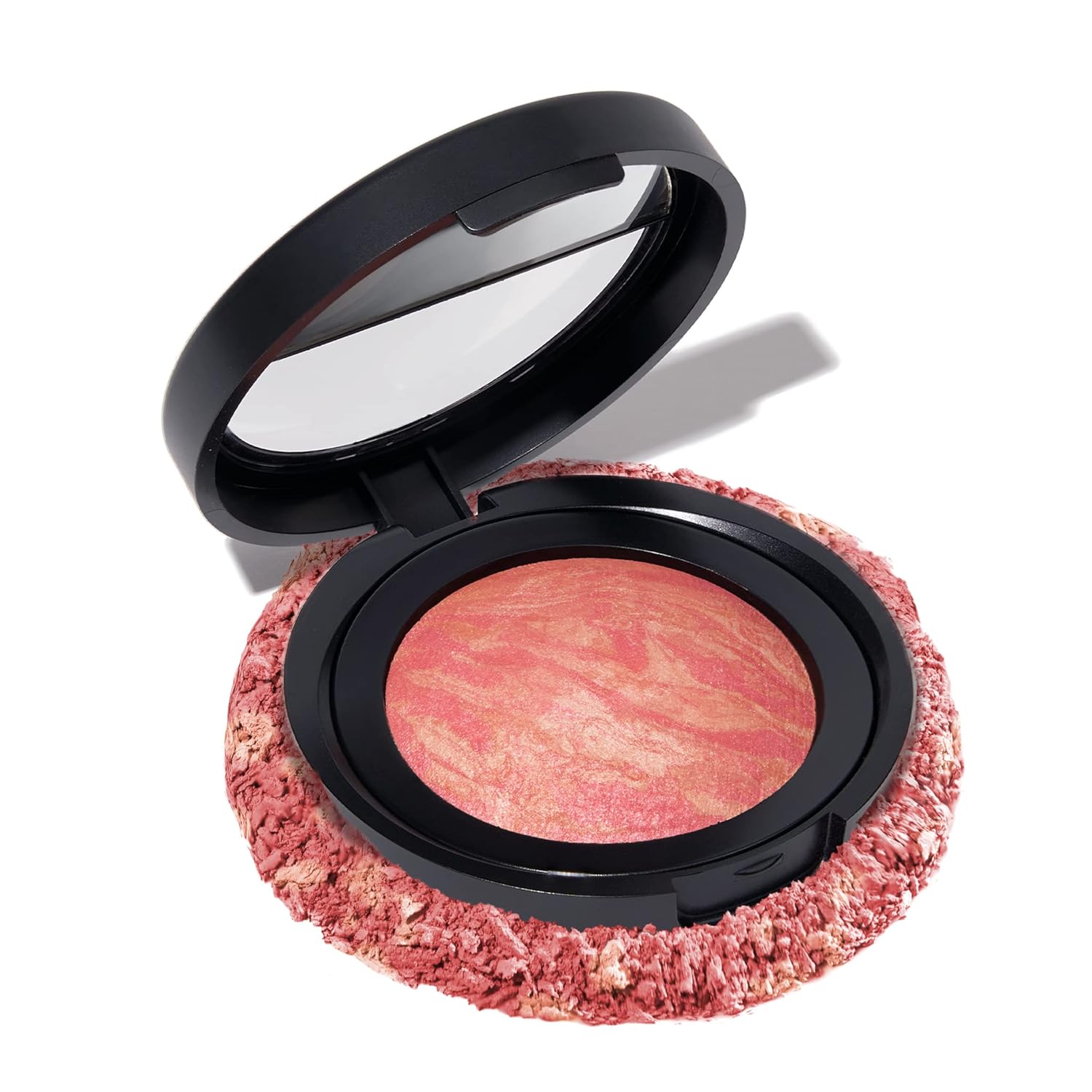 Baked Blush-n-Brighten Marbleized Blush for Cheeks - Coral Cove