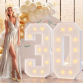 Light Up Numbers 4FT Number 30 Marquee Sign - Big Party Focal Point