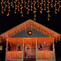 YEGUO 66ft 800 LED Orange Halloween Icicle Lights - Connectable