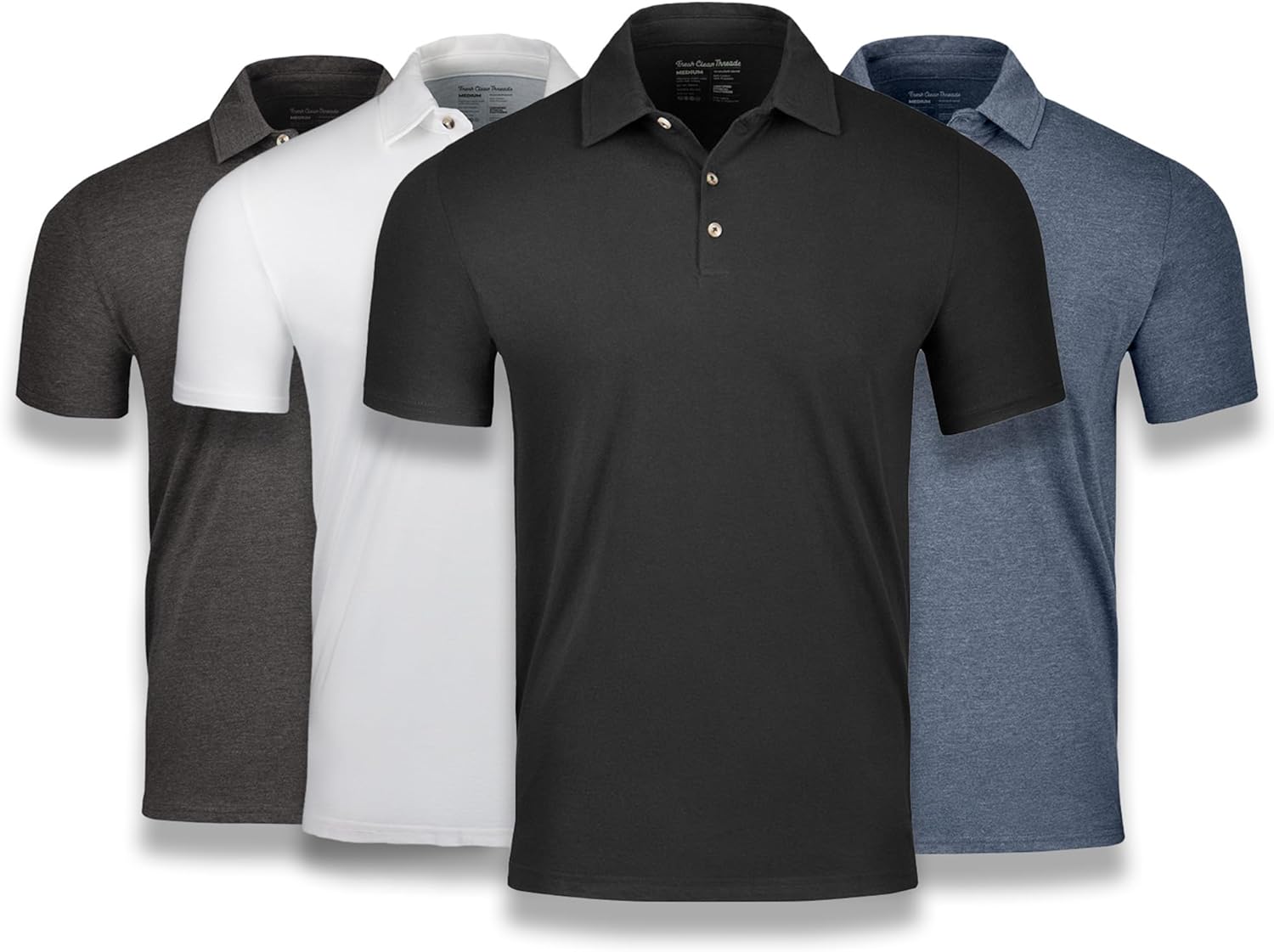Fresh Clean Threads Mens Polo Shirts - Soft Fitted Classic Tees
