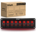 Nilight 8 Gang Rocker Switch Panel for Cars and Boats Control System