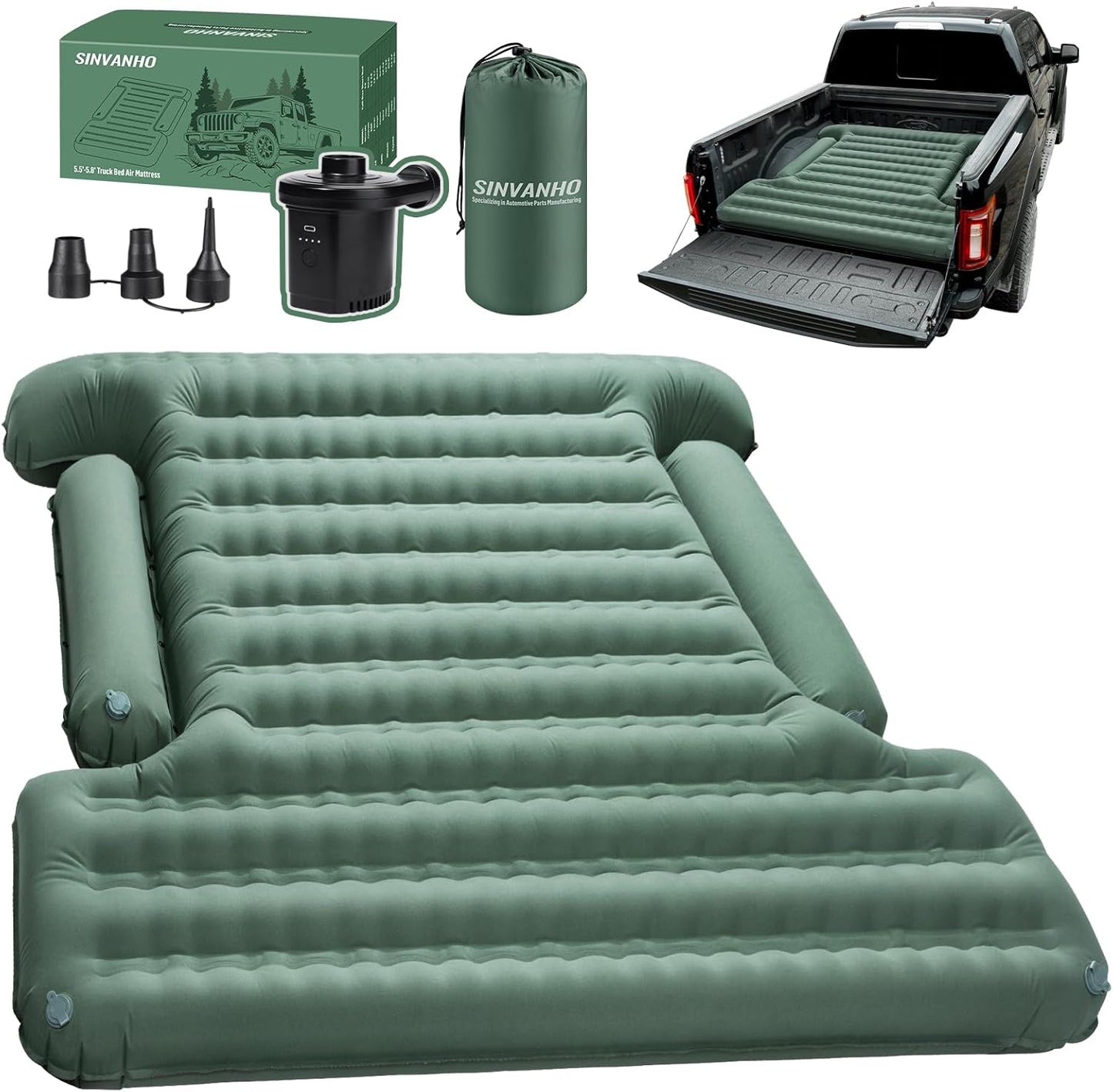 Portable Truck Air Mattress w/ Cordless Pump - Perfect for Pickup Camping