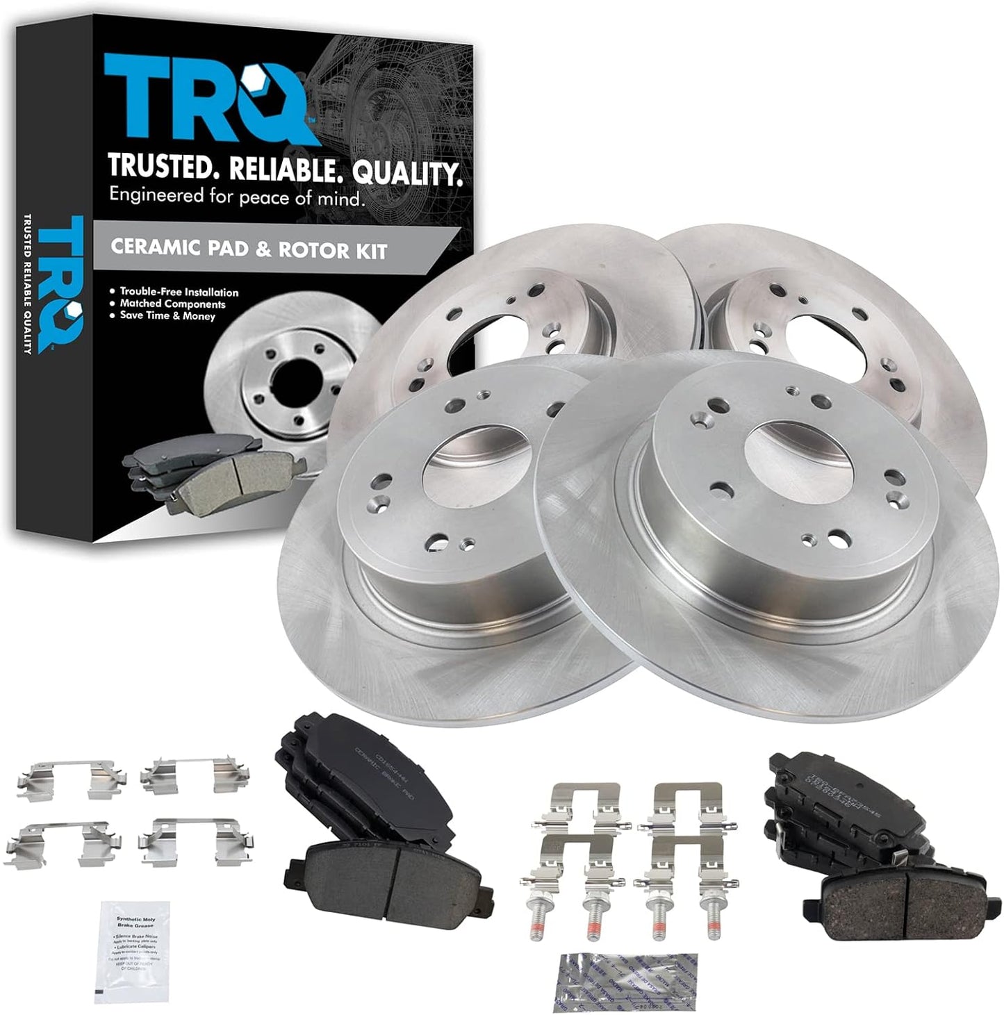 TRQ Front and Rear Brake Pad & Rotor Kit for Honda HR-V 2016-2018