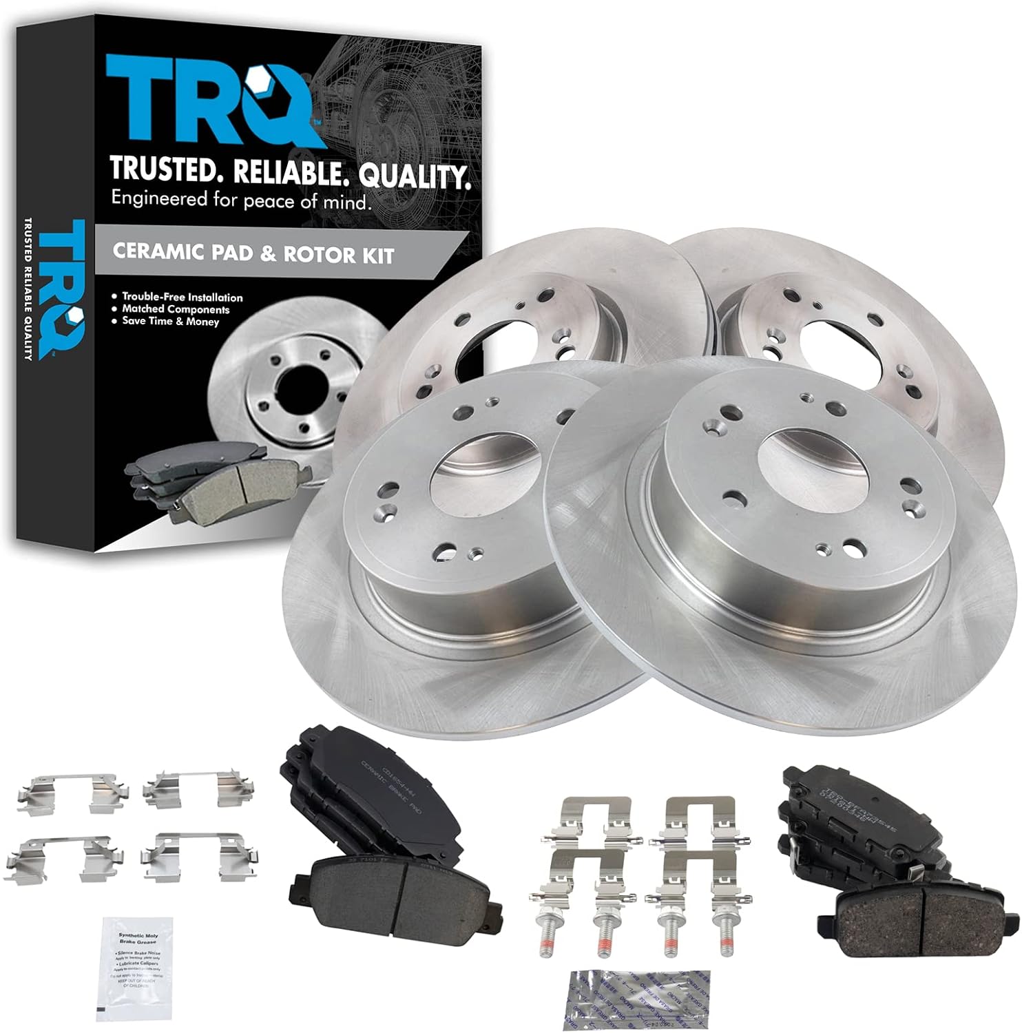 TRQ Front and Rear Brake Pad & Rotor Kit for Honda HR-V 2016-2018