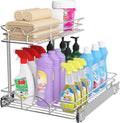 Under Sink Cabinet Organizer Two Tier Pull Out Shelf - Smooth Slide