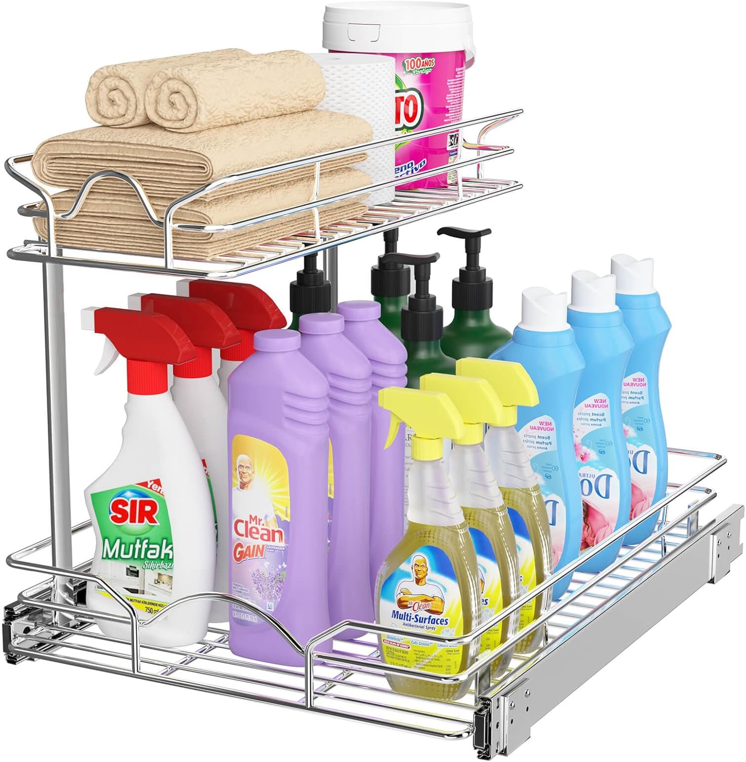 OCG Under Sink Cabinet Organizer with Smooth Slide Out Design