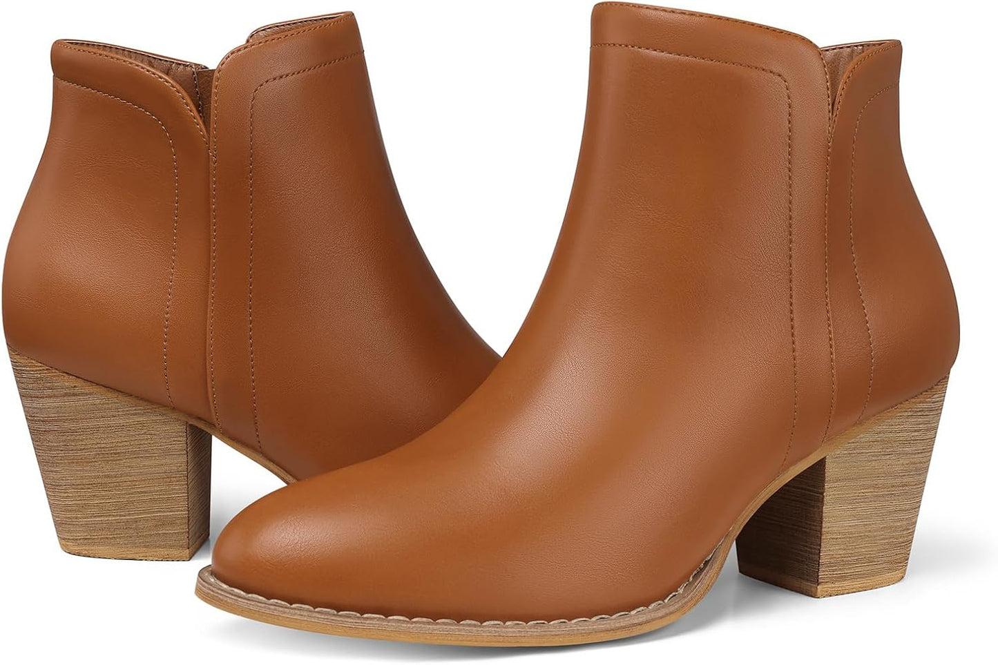 Stylish SHIBEVER Women's Ankle Boots with Chunky Low Heel