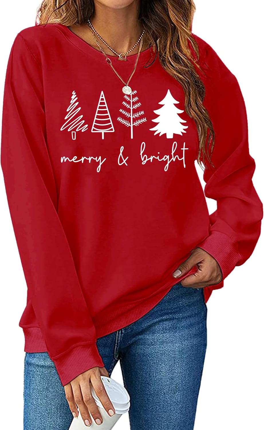 Merry & Bright Christmas Tree Sweatshirt - HQP