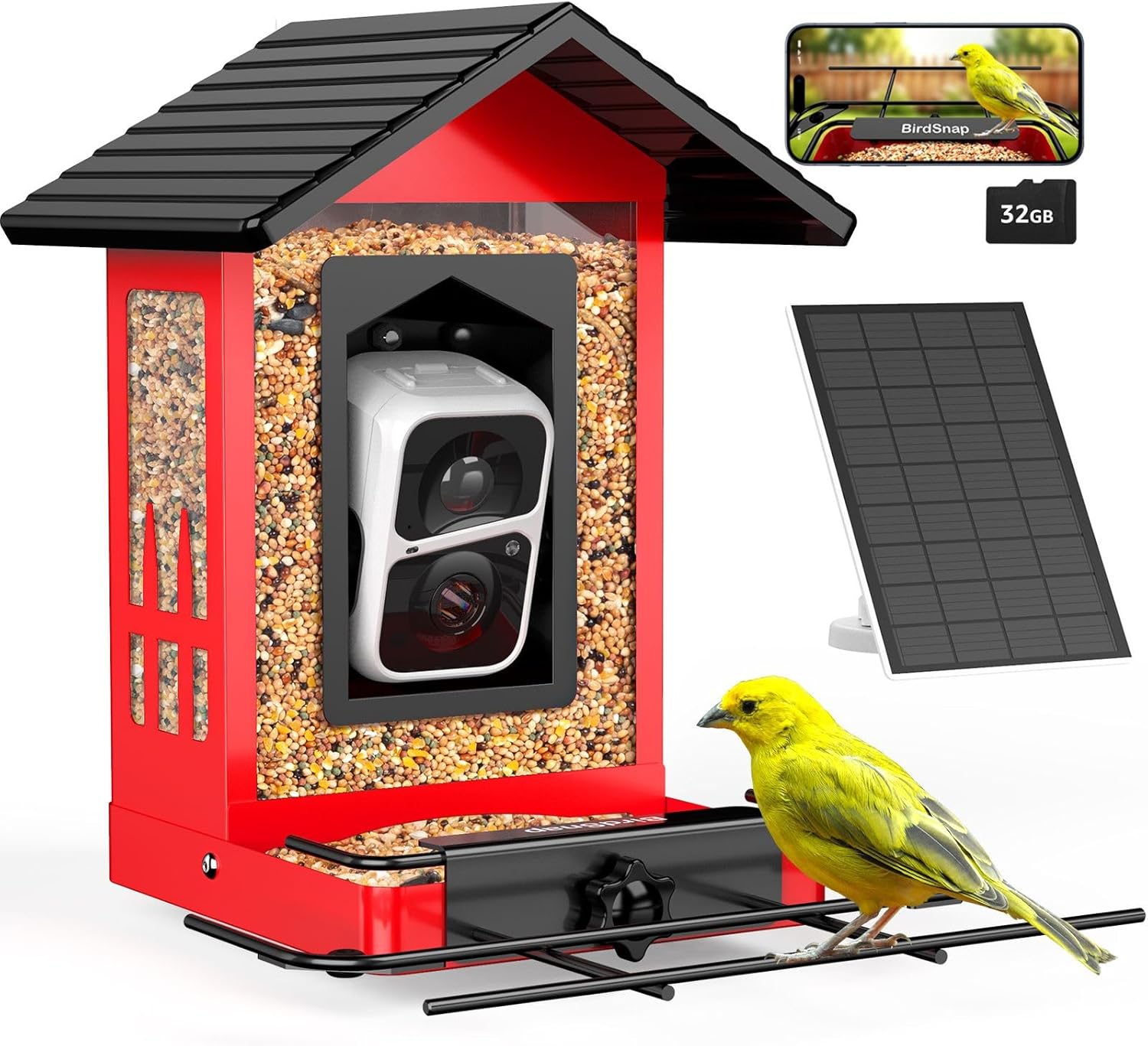 AI Bird Feeder Camera - 2K HD Live View