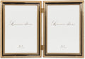 Classic Double Beaded Metal Picture Frame 5x7 Double Gold - Timeless