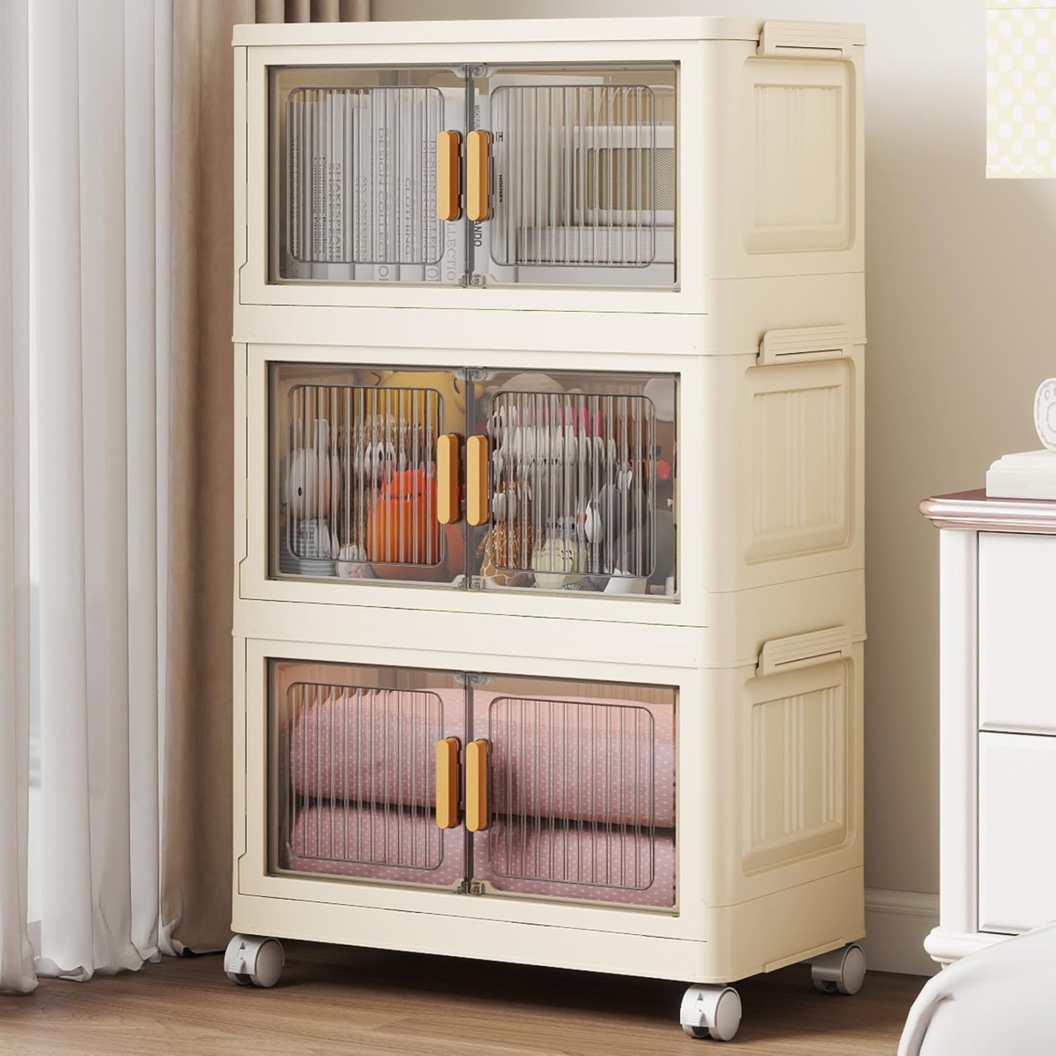 3 Tier Stackable Plastic Storage Bins with Lids for Organizing