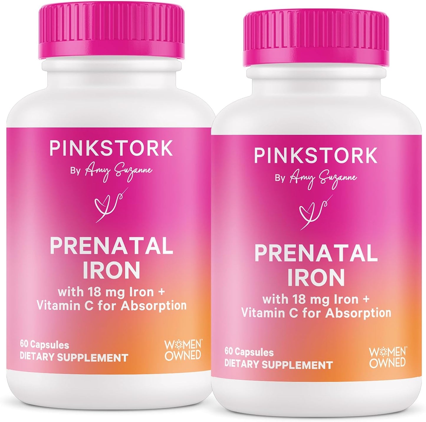 Pink Stork Prenatal Iron Supplement for Women - 18 mg Non-Constipating