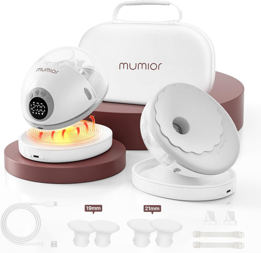 Wearable Heated Base Hands Free Breast Pump with Voice Prompts