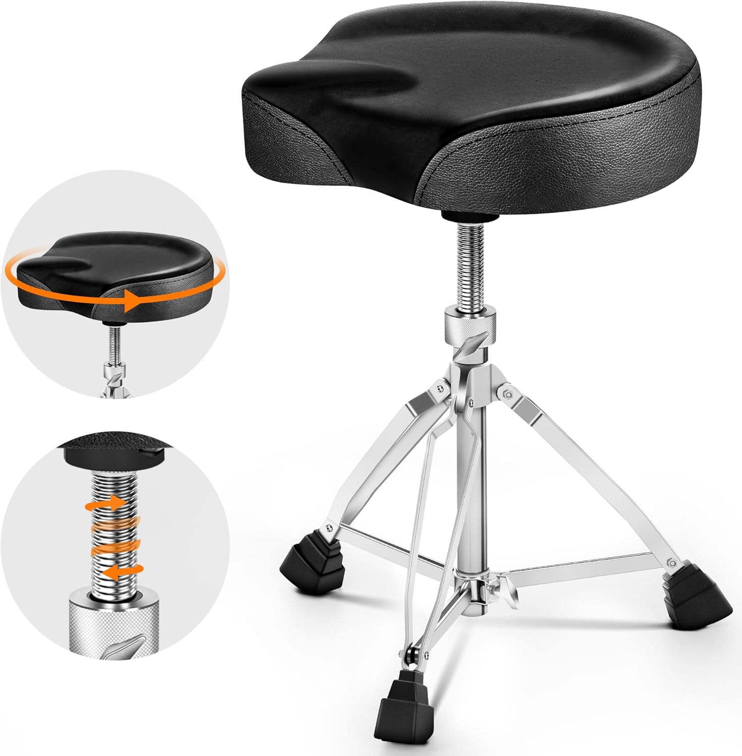 CAHAYA Drum Throne Saddle Seat - Adjustable Padded Drum Chair