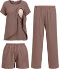 Maternity Nursing Pajamas Set 3 PCS - Comfortable Postpartum