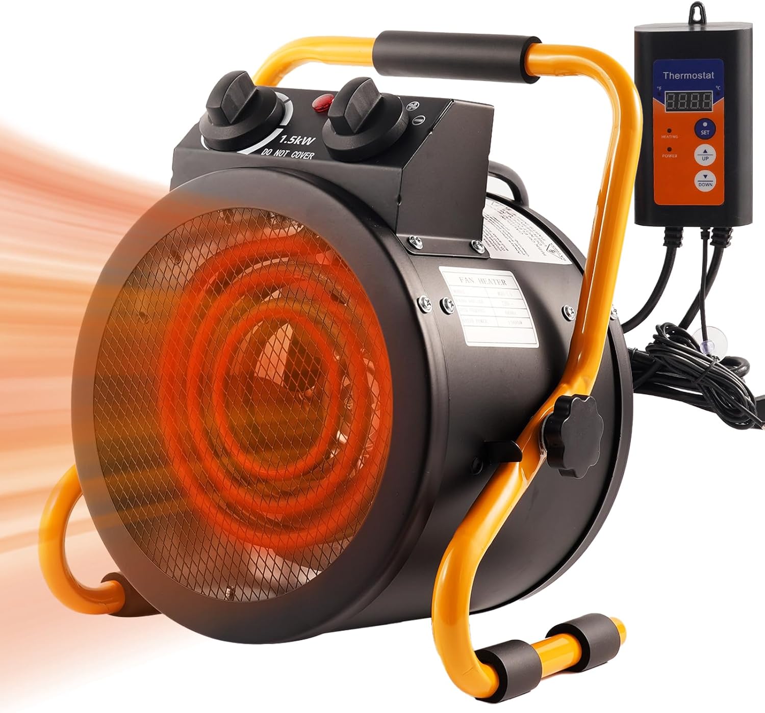 Linsion 1500W Portable Greenhouse Heater: Fast Heating, Winter Plant Protection