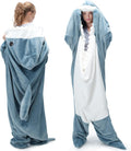 Touchat Shark Blanket for Adult Super Soft Flannel Wearable Throw