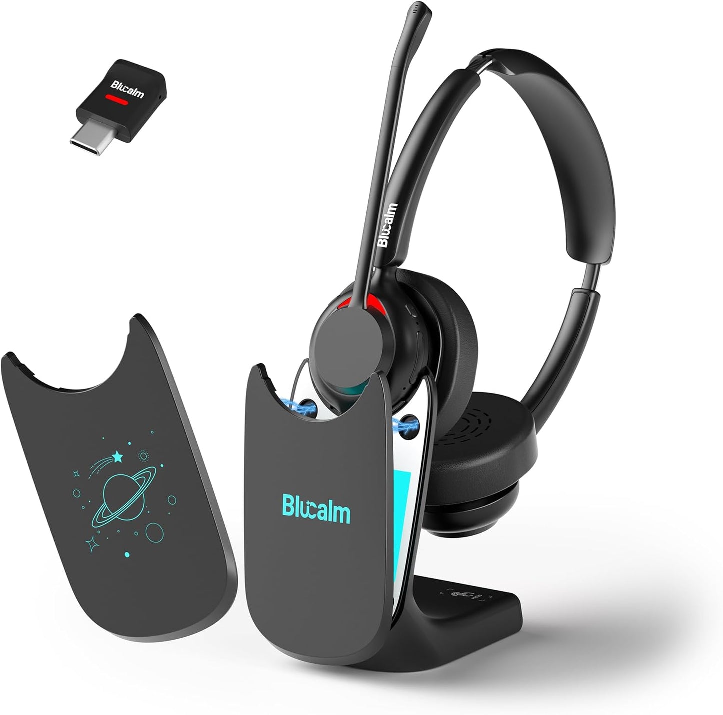 Business V5.4 Wireless Headset with Charging Base for PC/Phone