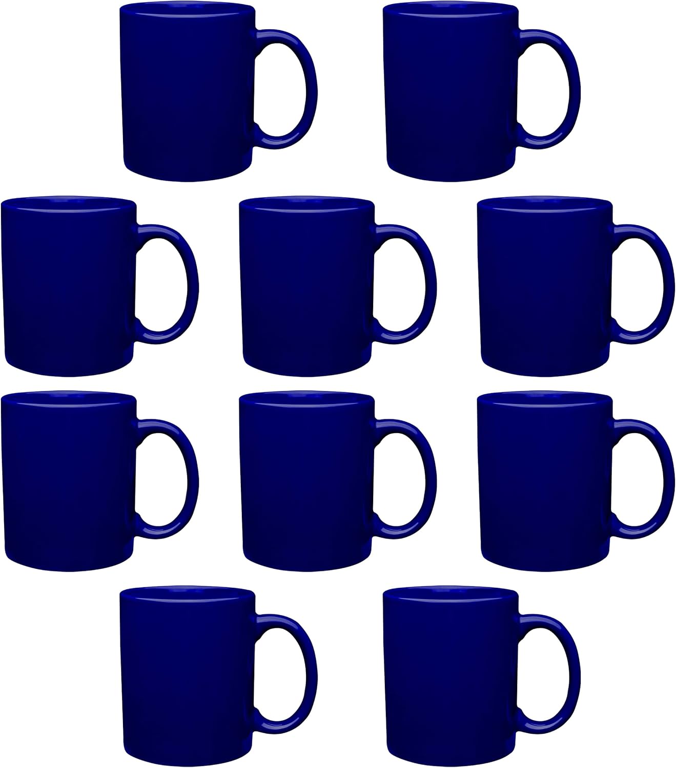 Ceramic Coffee Mugs Set of 10 - Perfect for Home or Office Use