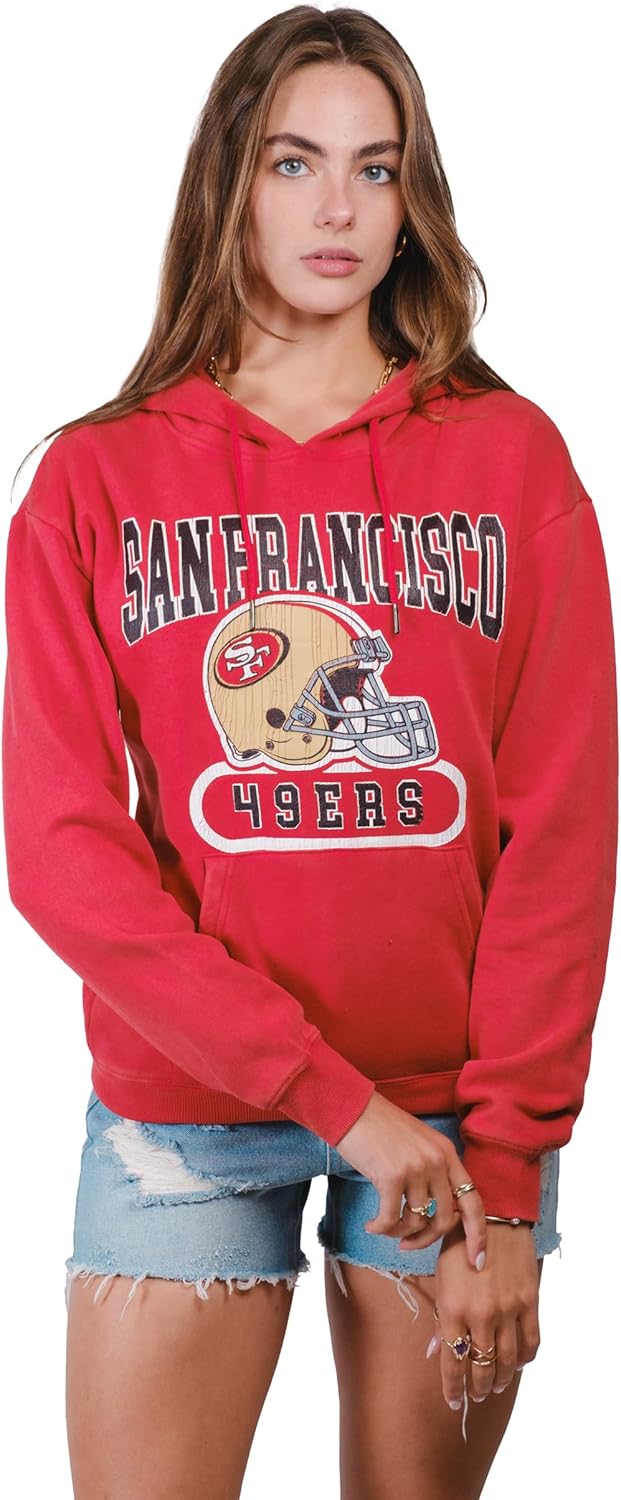 Ultra Game Women's NFL Official Super Soft Hoodie Pullover Sweatshirt