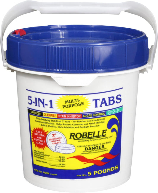 Robelle 5-Pounds Premium 5-in-1 Multi-Purpose Chlorine Tabs