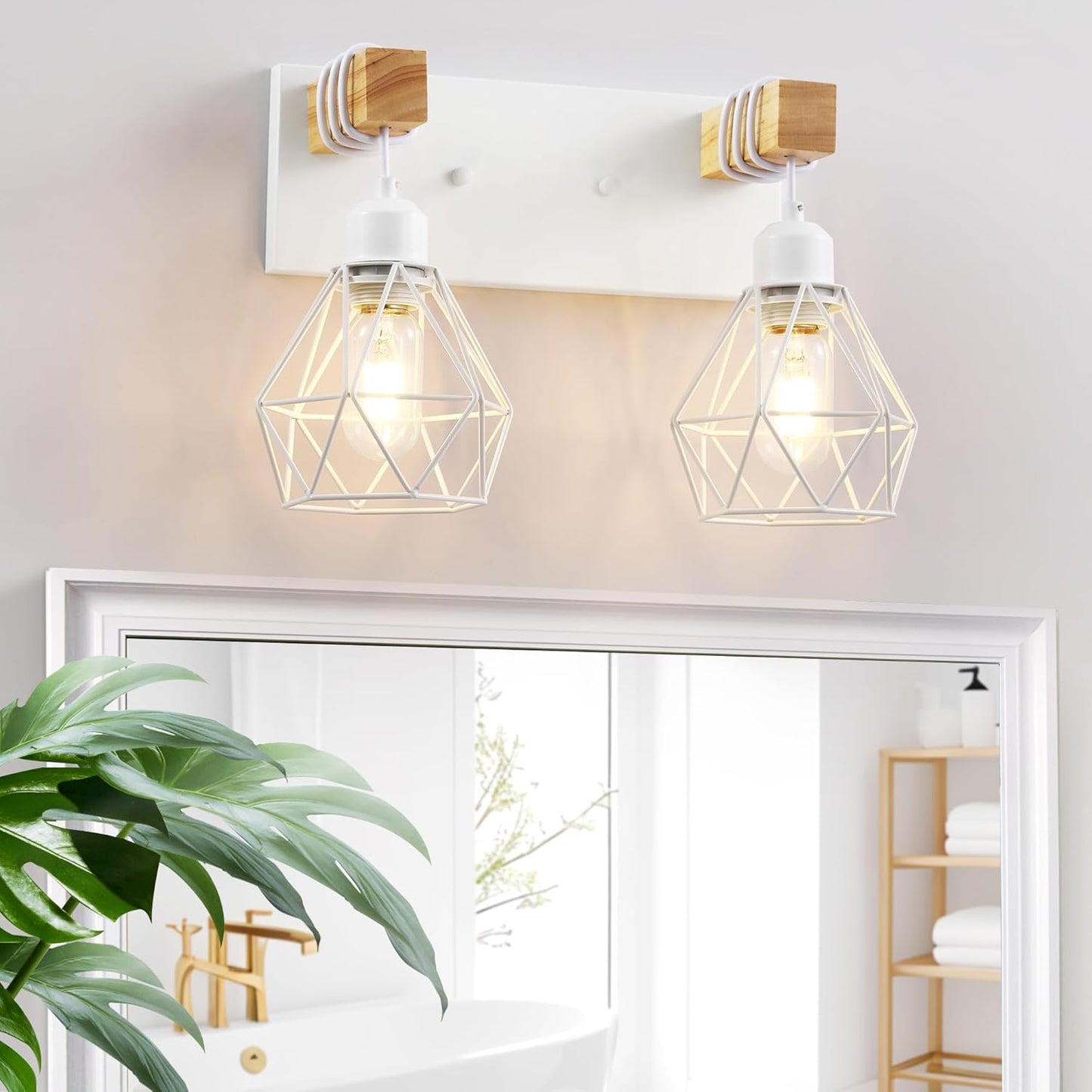 White Bathroom Vanity Light Fixtures for Rustic Elegance