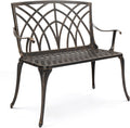 VINGLI 38in Outdoor Bench - Antique Cast Aluminium Garden Seat