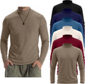 6 Pack of Men's Long Sleeve Mock Turtleneck Shirts for Year-Round Use