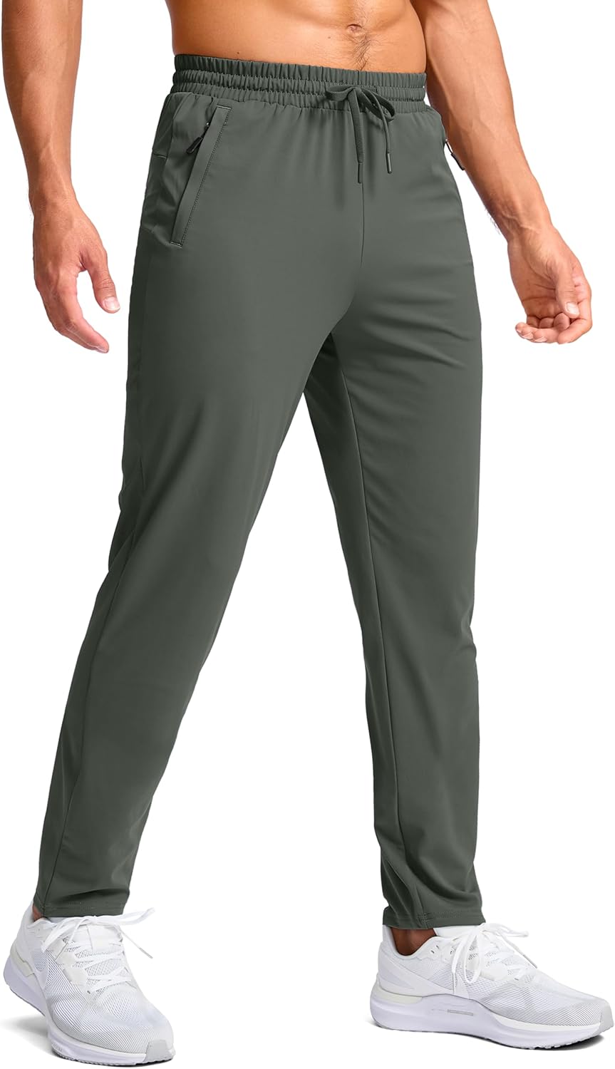 Pudolla Men's Tall Sweatpants with Zipper Pockets for Comfort