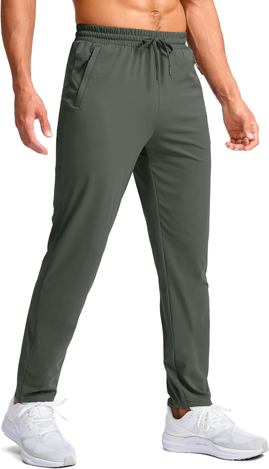 Pudolla Men's Tall Sweatpants with Zipper Pockets for Comfort
